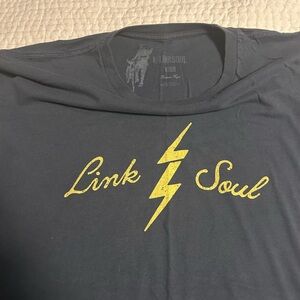 Linksoul Men's Dark Gray/Blue Tee with Yellow Graphic